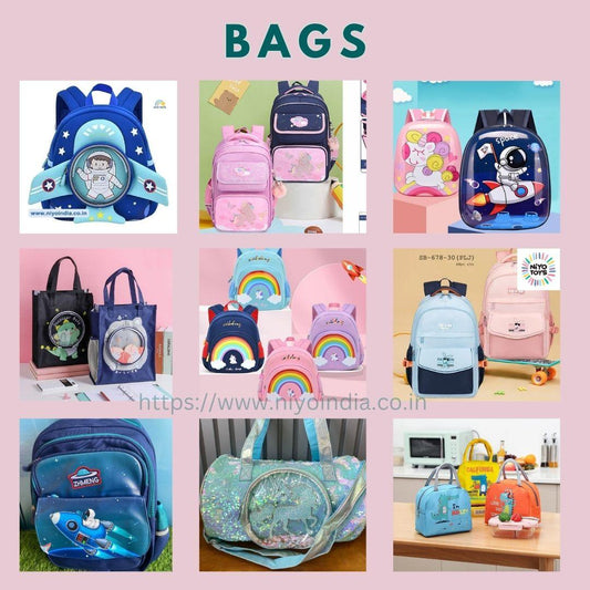 Assorted backpacks and bags for kids featuring fun designs and colors for smart back-to-school shopping tips