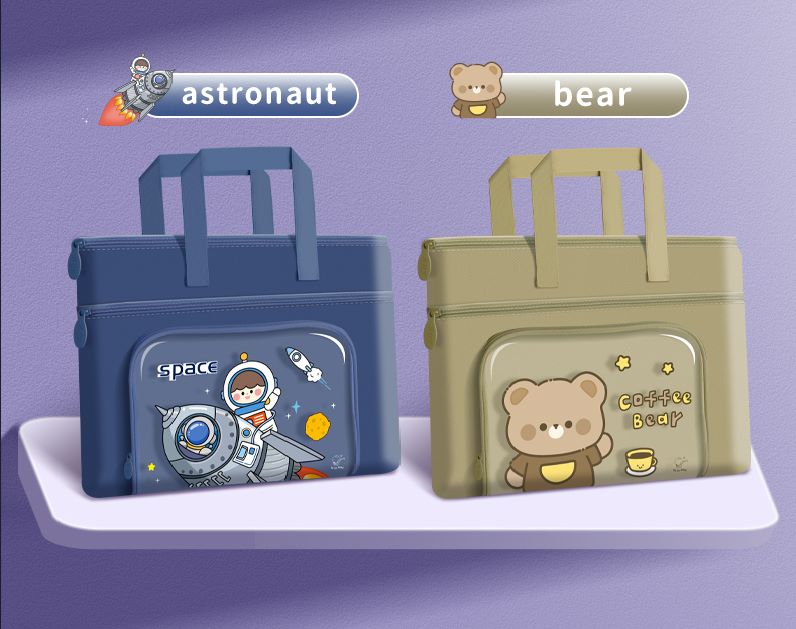 NIYO TOYS multipurpose bags in astronaut and bear designs for kids with handles and front pockets