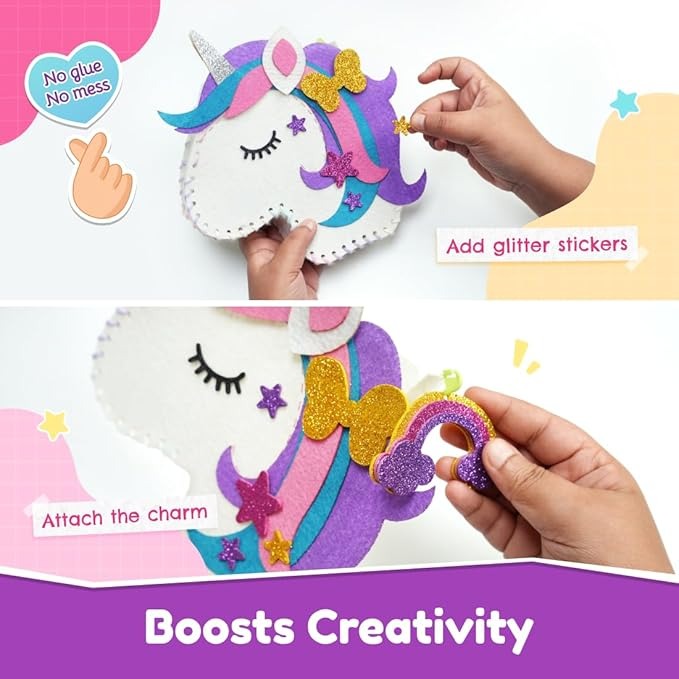 NIYO TOYS unicorn craft kit with glitter stickers and charms for creative play