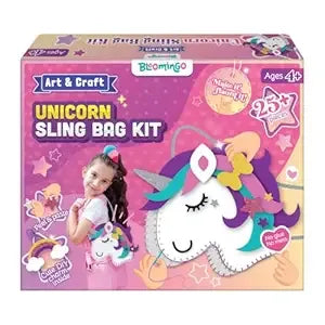 NIYO TOYS Unicorn Sling Bag Kit for Kids Art and Craft DIY Project Ages 4 Plus