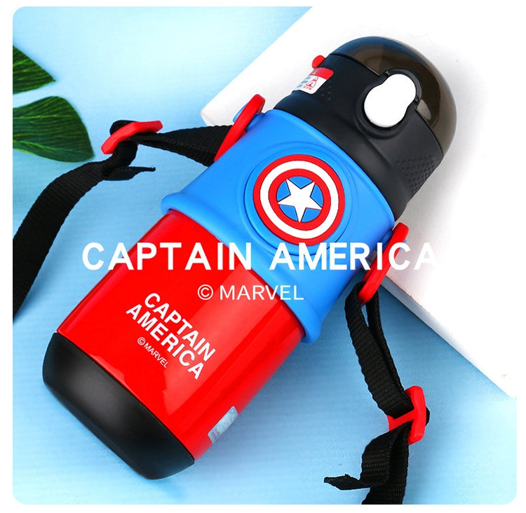 Marvel Captain America Premium Kids Bottle – 300ML | Hot & Cold Stainless Steel Flask with Dual Handles & Strap NIYO TOYS