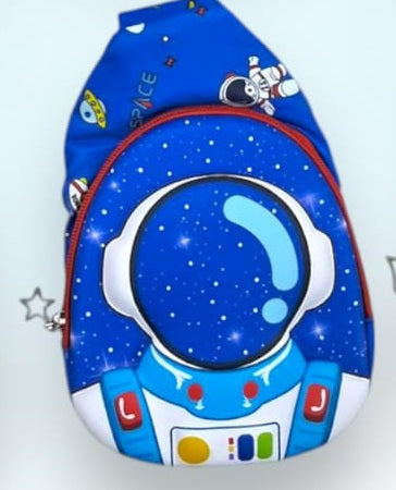 NIYO TOYS 3D toddler chest bags featuring a colorful astronaut design for kids