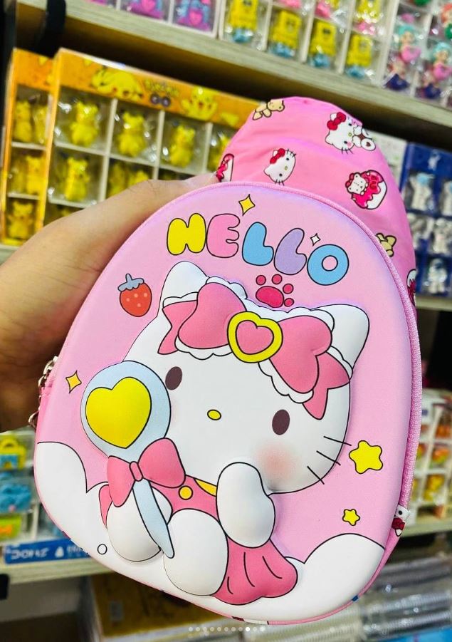 NIYO TOYS 3D toddler chest bags featuring a cute Hello Kitty design with vibrant colors