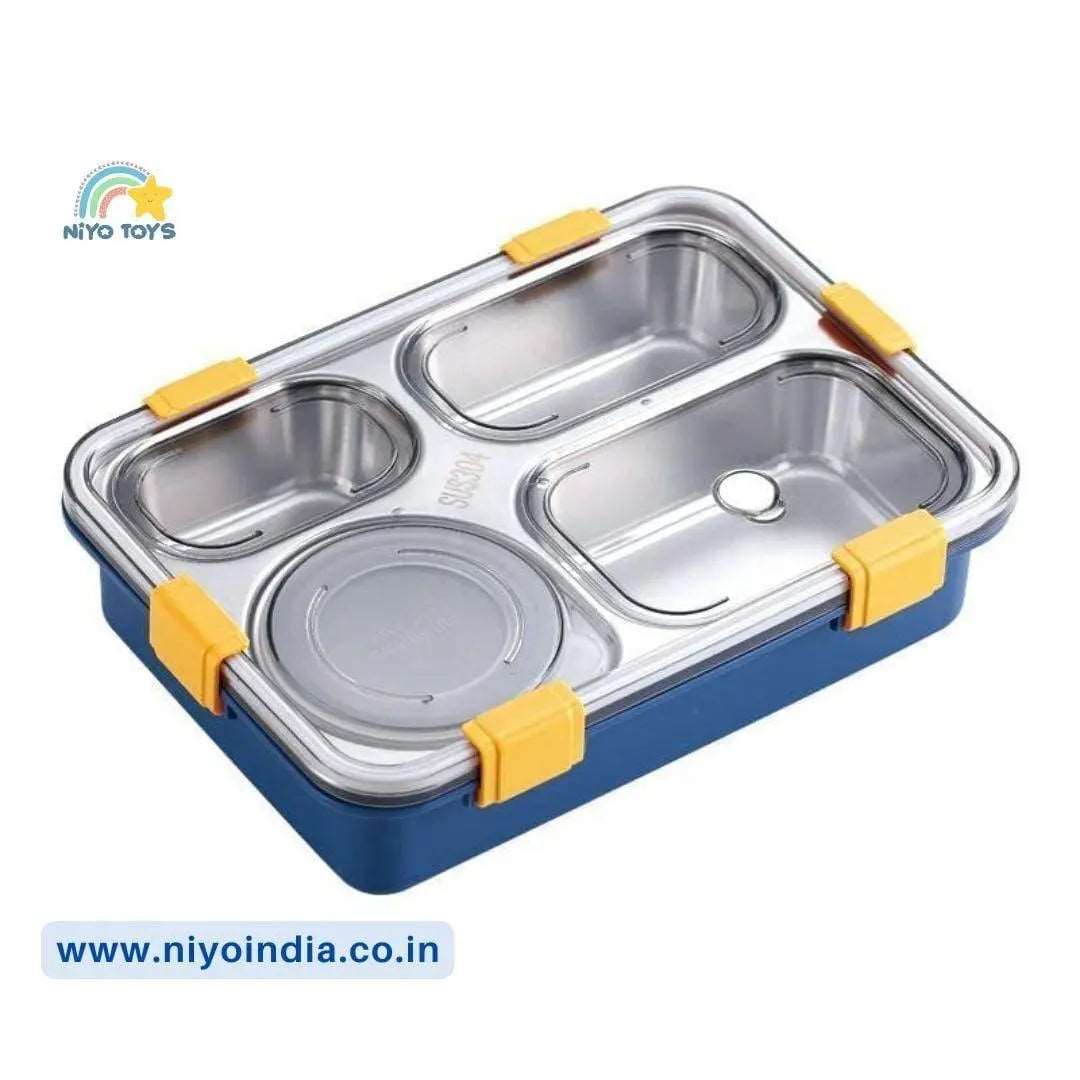 4 Compartment Bento Lunch Box Stainless Steel NIYO TOYS