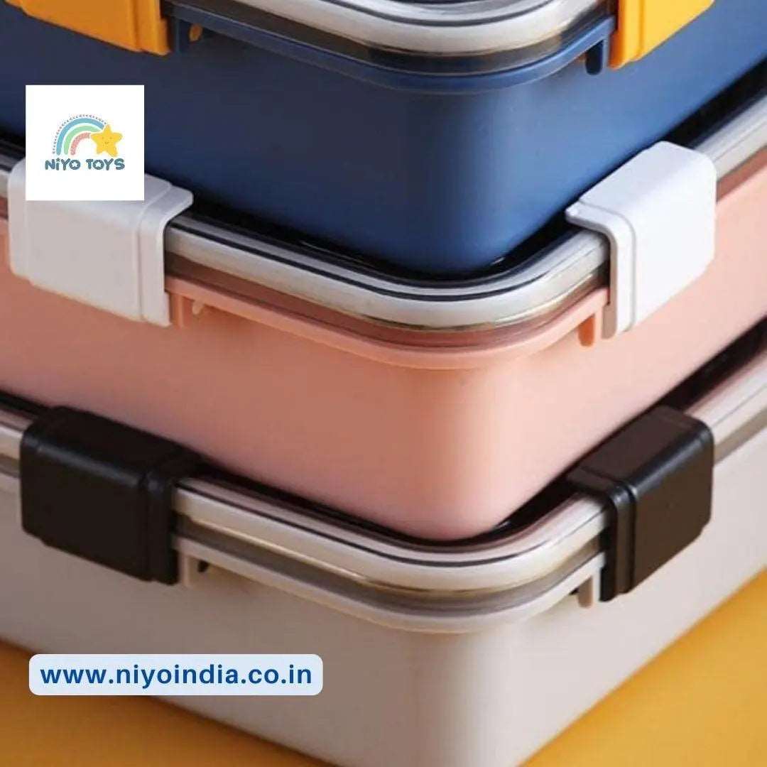 4 Compartment Bento Lunch Box Stainless Steel NIYO TOYS