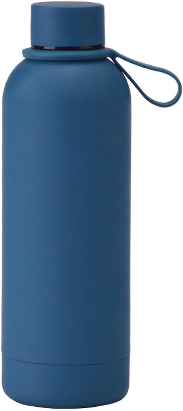 NIYO TOYS 750ml portable water bottle in matte blue with a convenient carrying loop