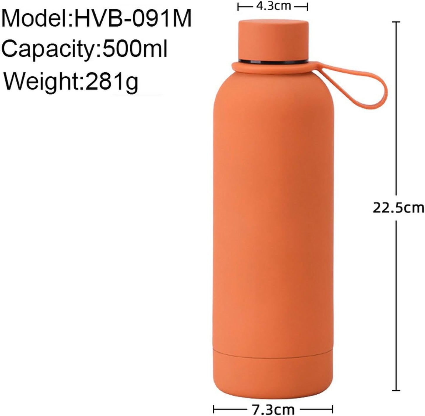 NIYO TOYS 750ml portable water bottle in orange, designed for easy handling and travel
