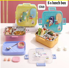 Niyo toys Staineless Steel Lunch Box- 3 Compartment (1749)