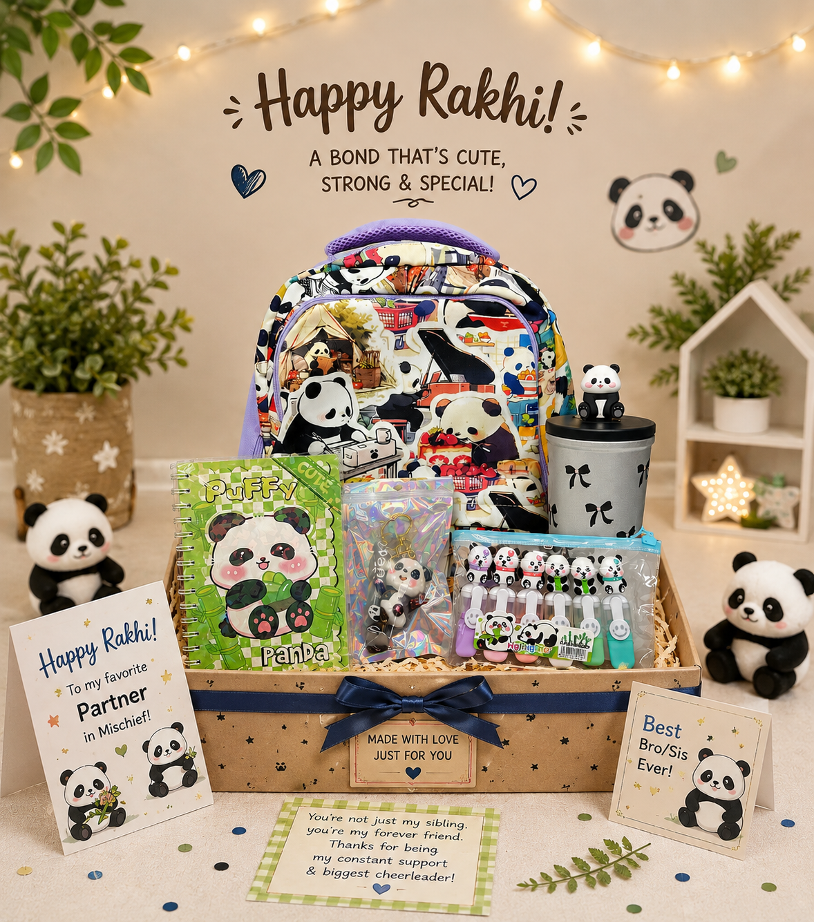 πΌ Panda Rakhi Hamper β The Cutest Gift for Your Sibling