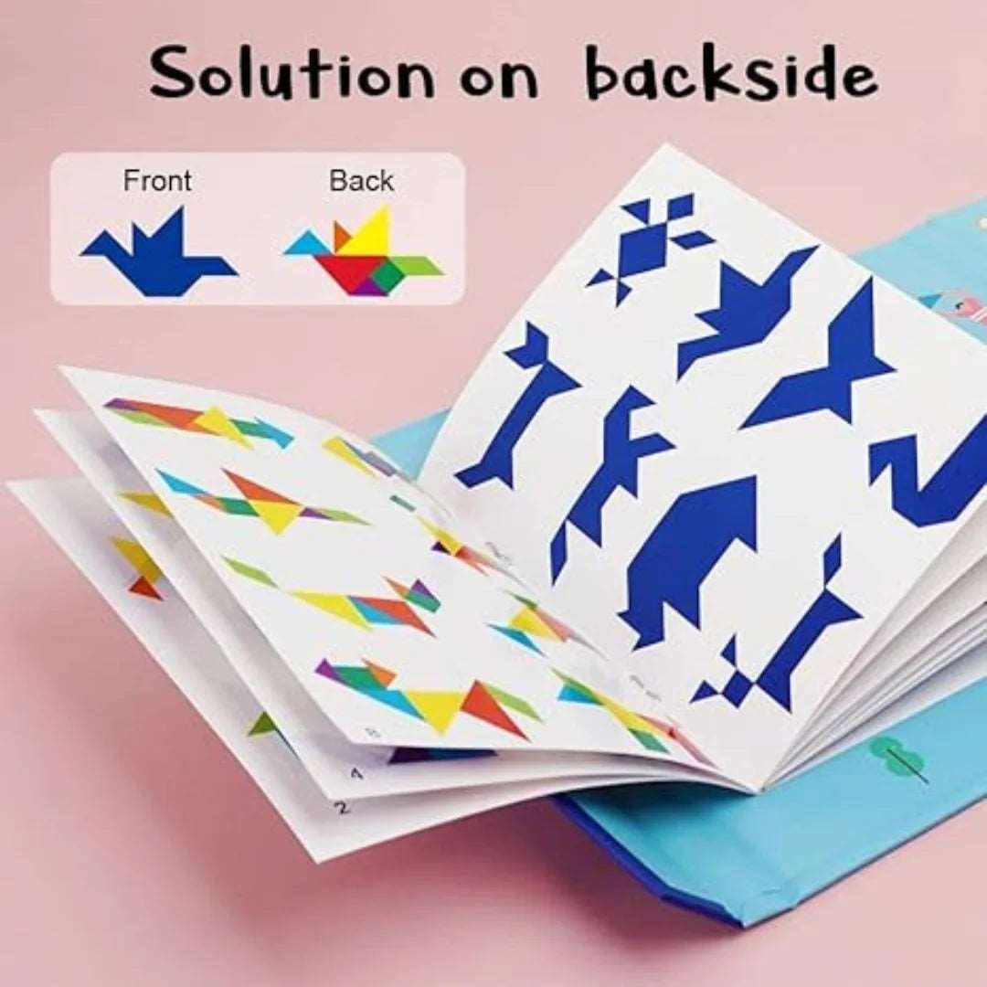 Magnetic tangram book