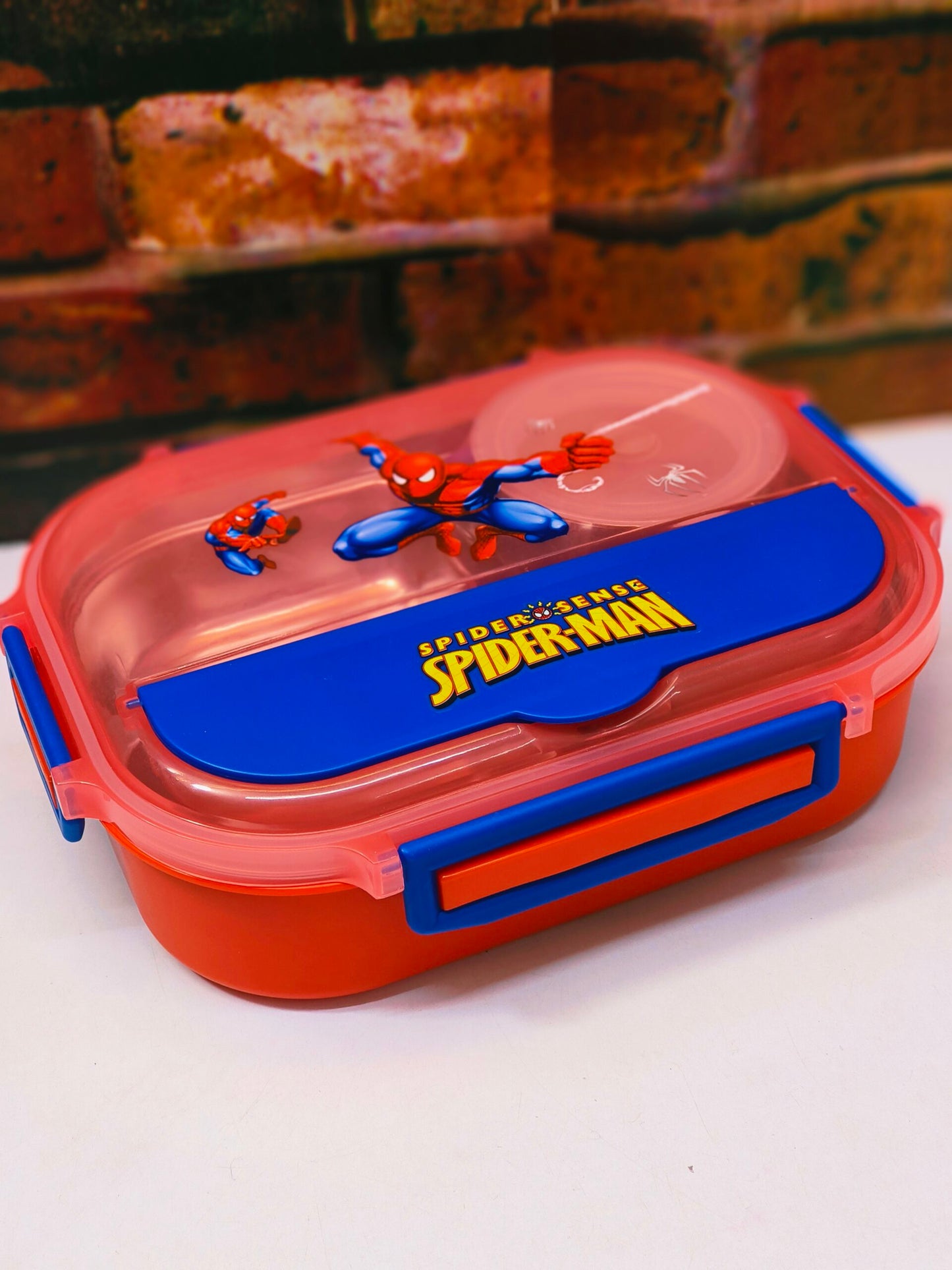 Spiderman 4 Sections Bento Lunchbox with Steel Container NIYO TOYS