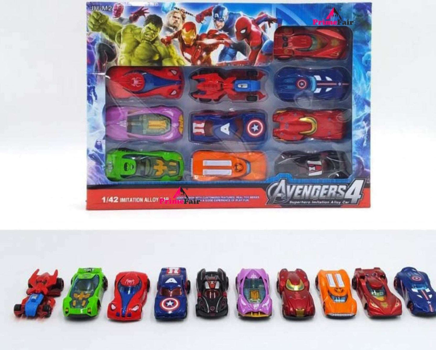 Super 12 Metal Cars Toy Set Moving Die-Cast Metal - Avengers NIYO TOYS