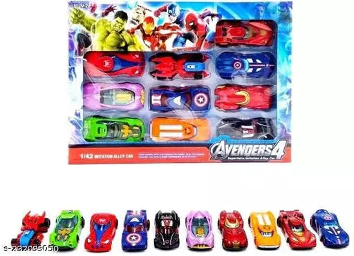 Super 12 Metal Cars Toy Set Moving Die-Cast Metal - Avengers NIYO TOYS
