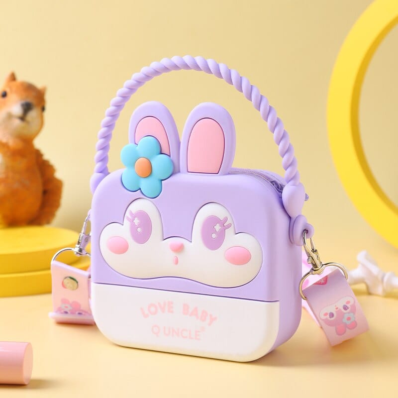 Sweet and Stylish Bear/Flower Bunny Square Silicone Sling Bag for Girls NIYO TOYS