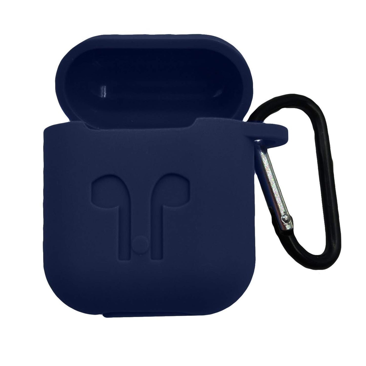 NIYO TOYS Blue Silicone AirPods Case with Keychain Clip for Enhanced Protection
