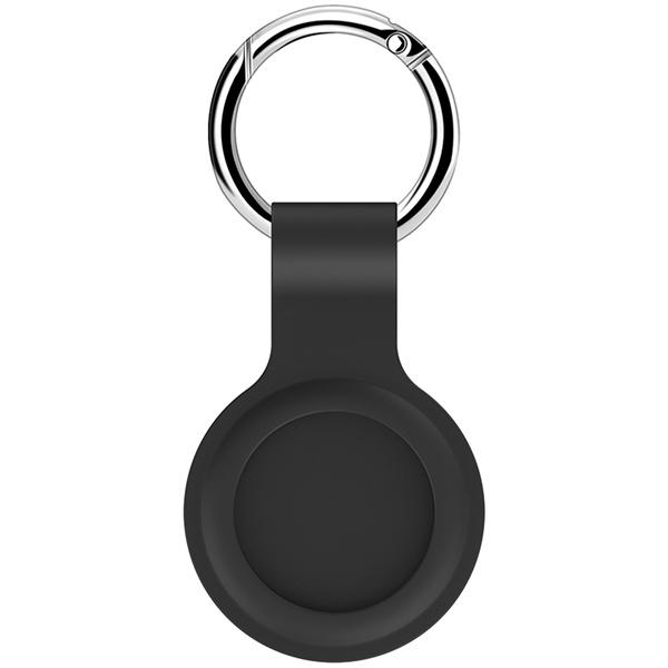 NIYO TOYS Airtag silicone case cover in black with keyring for secure attachment