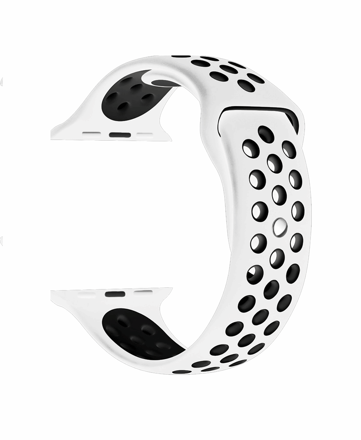 NIYO TOYS white and black perforated sports watch band for enhanced breathability and comfort