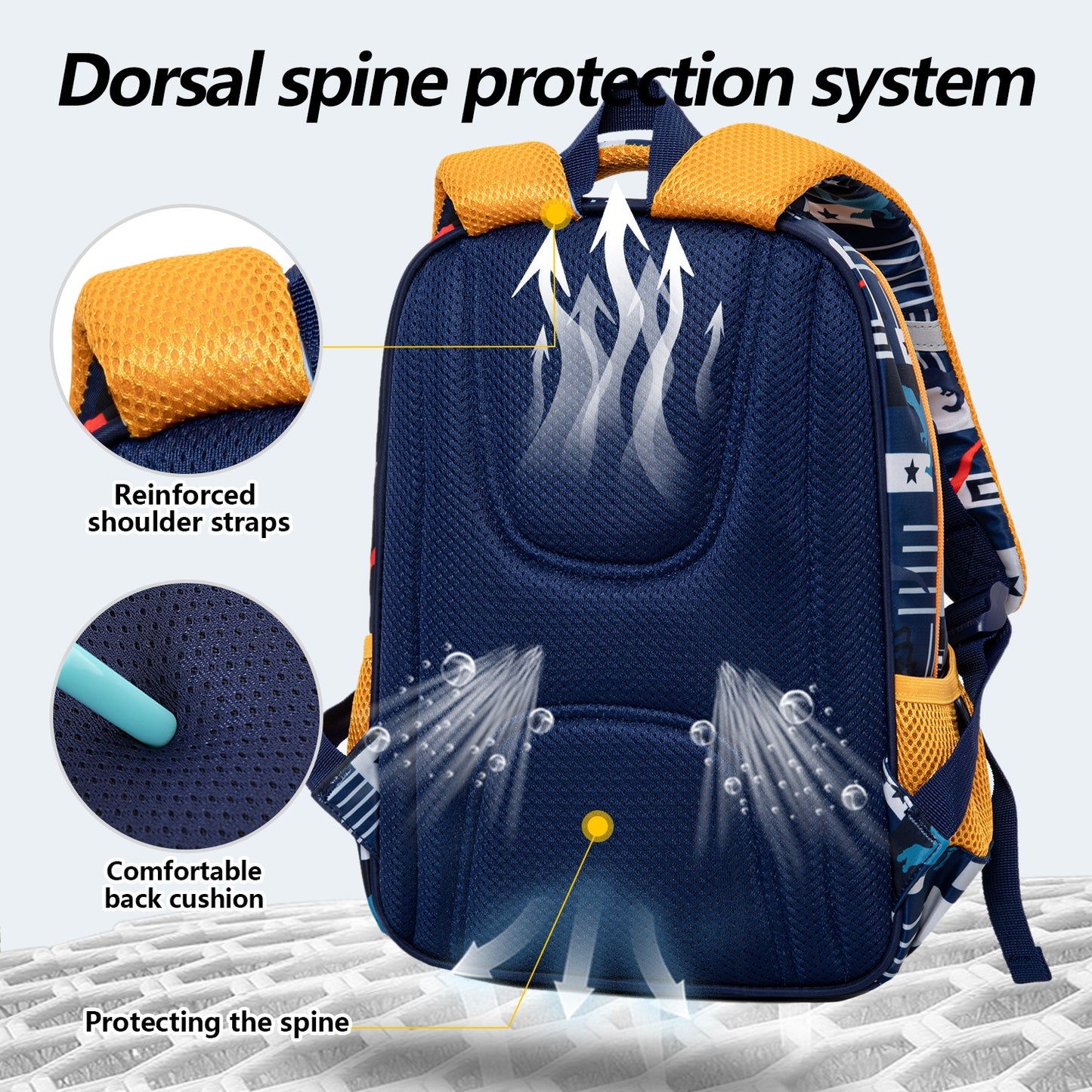 NIYO TOYS back to school dino backpack with dorsal spine protection system and comfortable back cushion