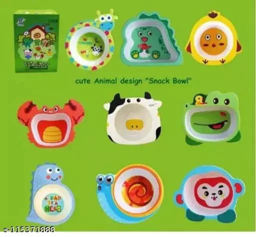NIYO TOYS colorful bamboo fiber snack bowl set featuring cute animal designs for fun mealtime