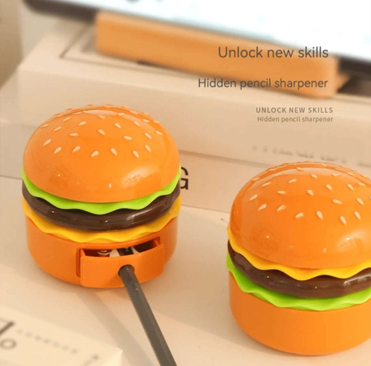 NIYO TOYS burger lamp for kids designed as a fun pencil sharpener with vibrant colors