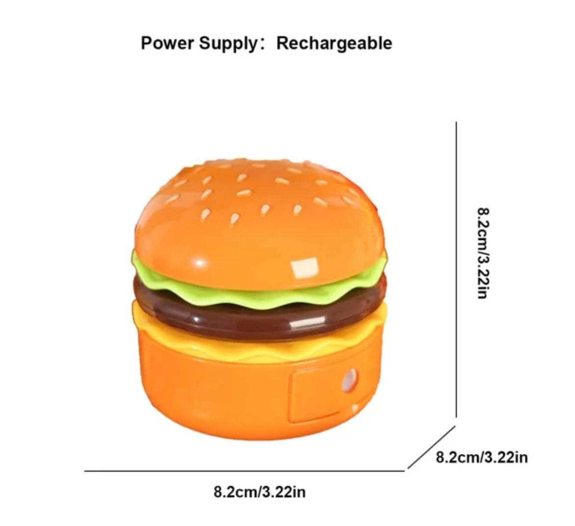 Rechargeable burger lamp for kids with fun design and bright colors, perfect for night light use