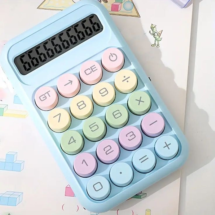 Cute pastel-colored calculator for kids by NIYO TOYS, perfect as a return gift for young learners