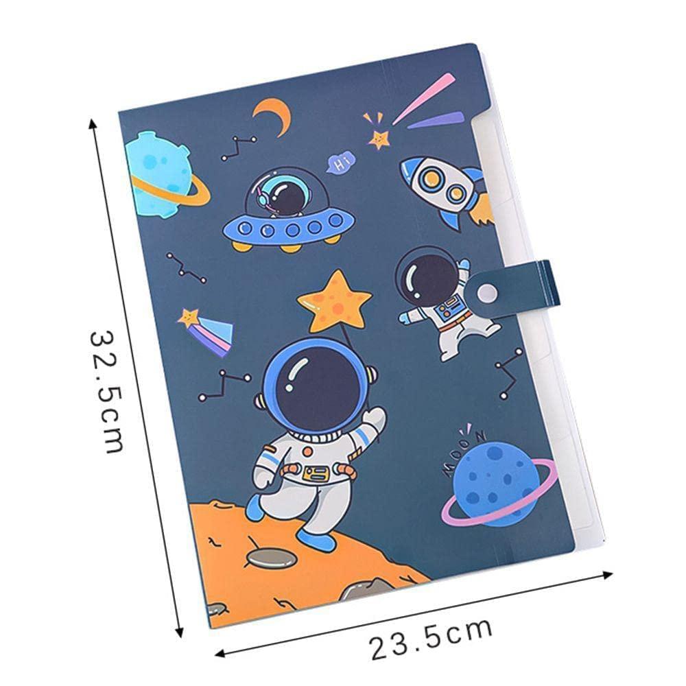 NIYO TOYS kids expanding file folder with colorful astronaut and rocket design for organizing school papers