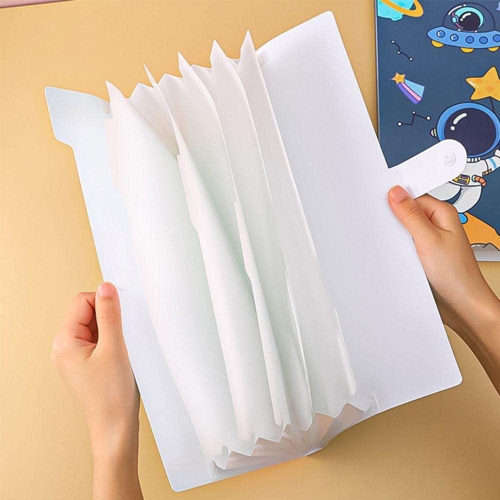 NIYO TOYS kids expanding file folder with multiple compartments for organizing school supplies