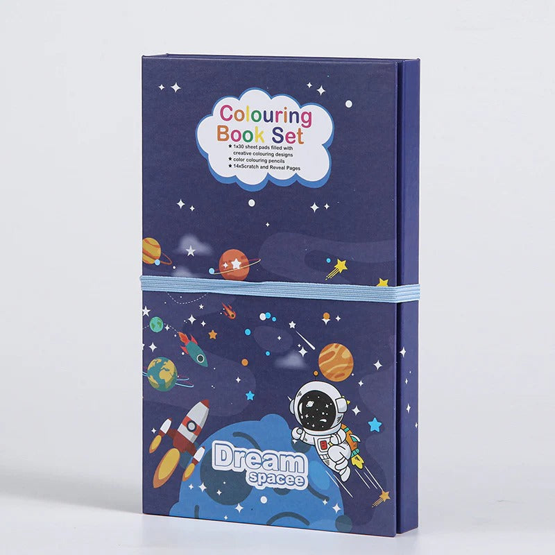 NIYO TOYS Pencil Colors Set with space-themed box featuring astronaut and planets design