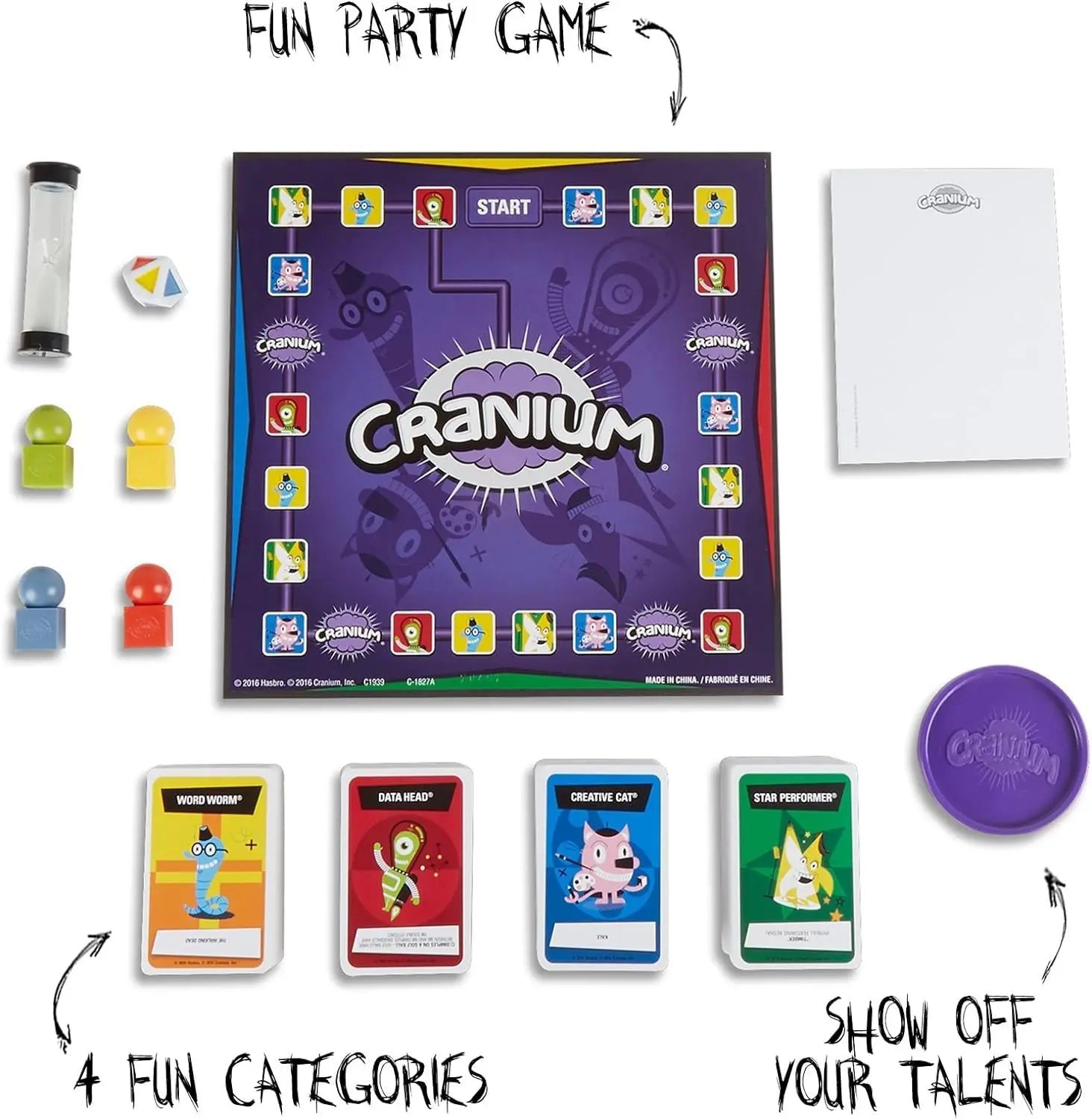 Cranium Board Game by Niyo Toys featuring colorful game board, tokens, and fun challenge cards