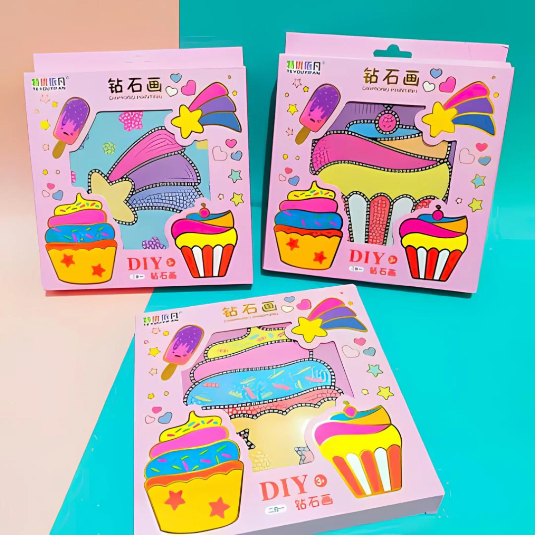 Colorful DIY diamond painting diamonds kits for kids, ages 6+, perfect return gift for birthday celebrations