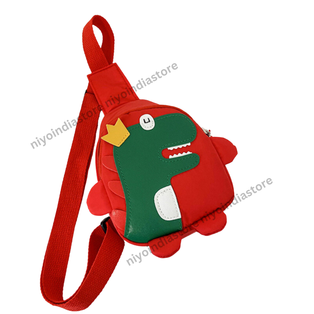 Dino-King bag for children with a playful dinosaur design and adjustable strap for easy carrying