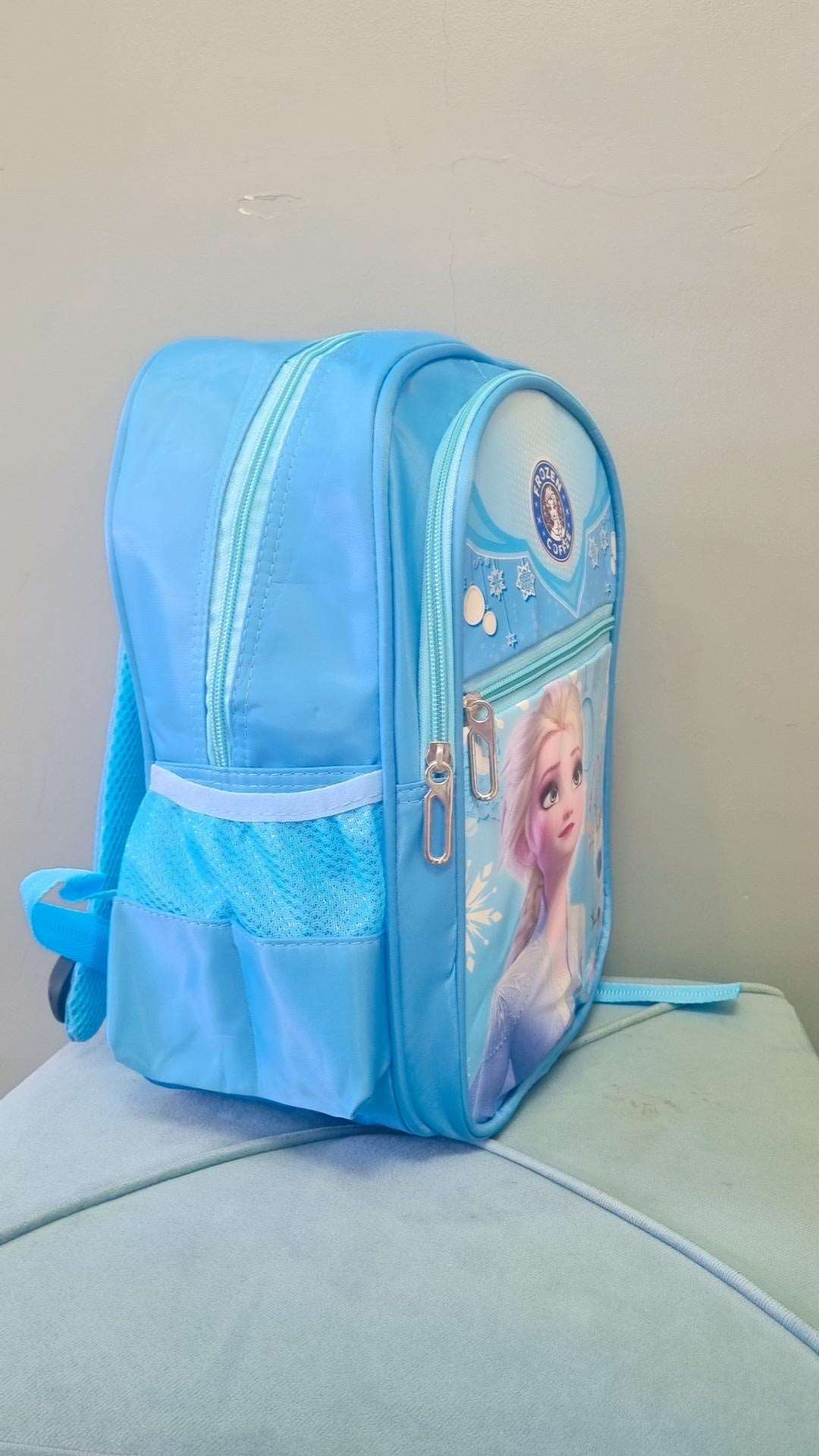Blue NIYO TOYS Disney backpack for kids featuring an image of Elsa from Frozen