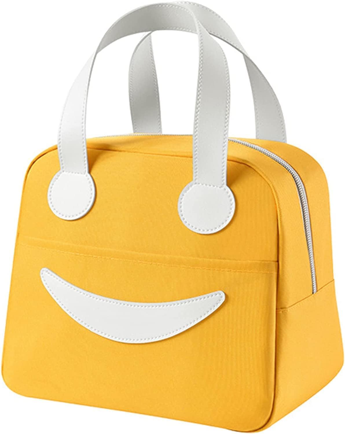 NIYO TOYS durable lunch bags for adults in cheerful yellow with a smiley face design