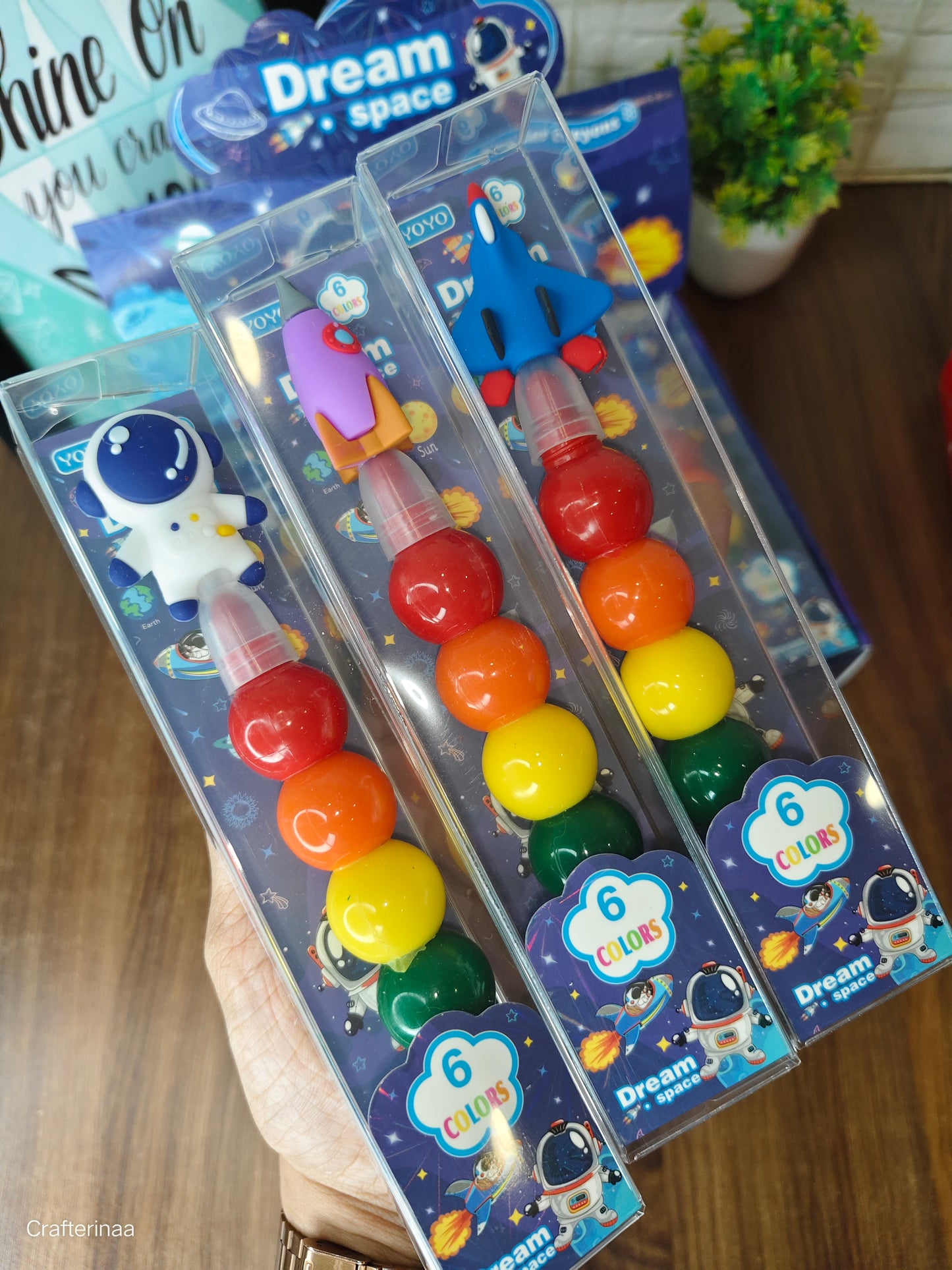 NIYO TOYS Educational Crayons for Toddlers in Fun Space Theme with Bright Colors and Characters