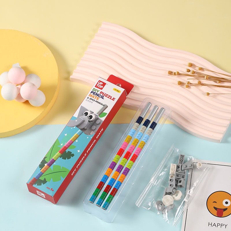 NIYO TOYS educational pencil with Lego topper in colorful packaging and a fun design