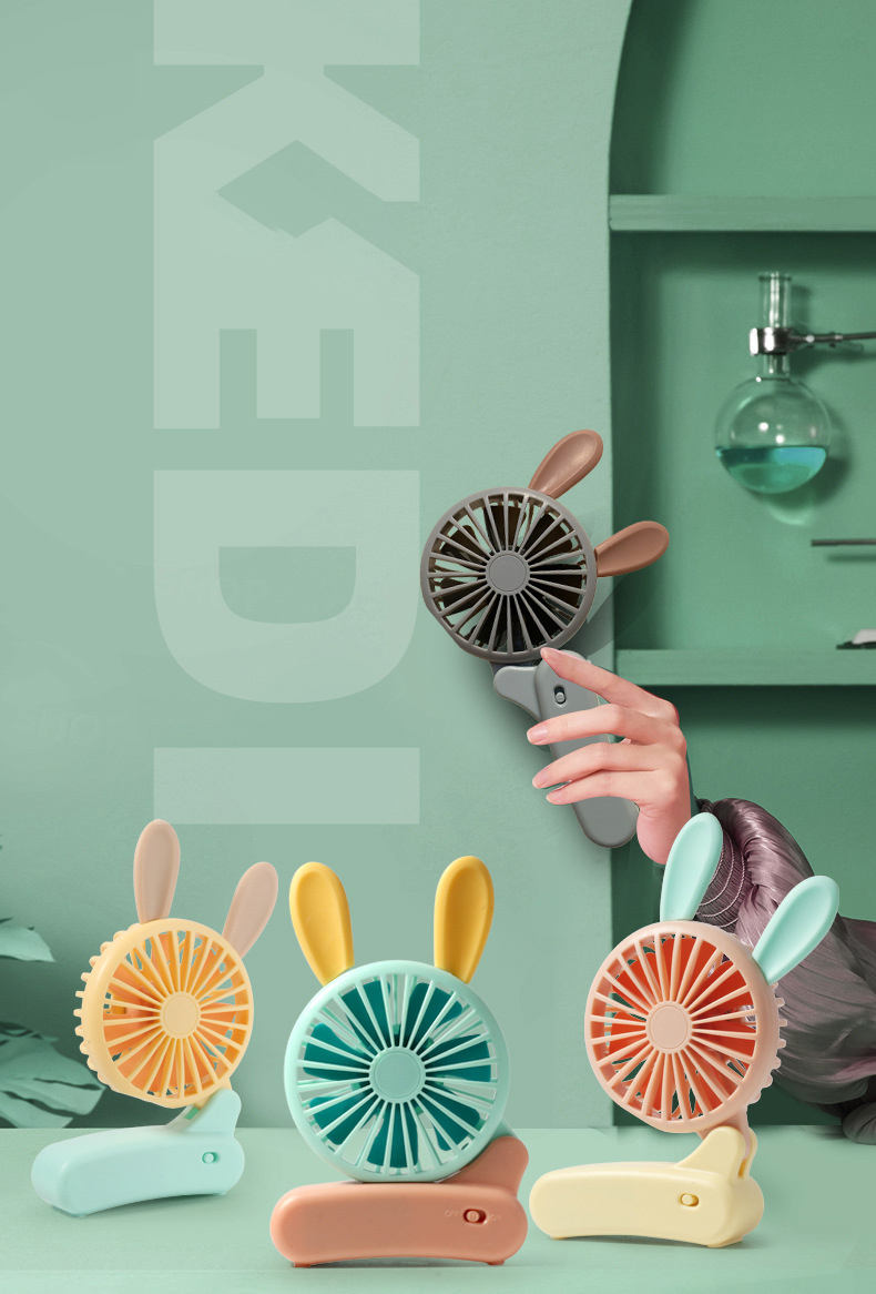 Cute NIYO TOYS bunny fan handheld in pastel colors, perfect for kids, age 3+, summer activities.