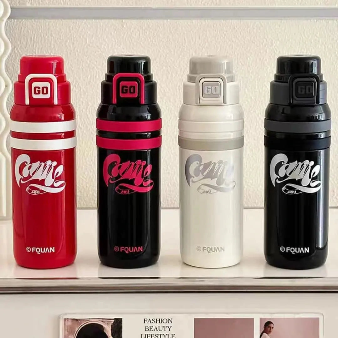 NIYO TOYS Set of Four Stylish Sippers in Red, Black, White, and Gray for On-the-Go Hydration