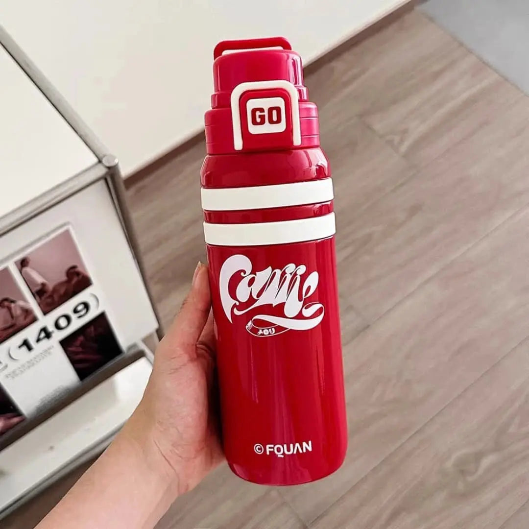 NIYO TOYS Red Sipper Bottle with Go Design for Hydration on the Go