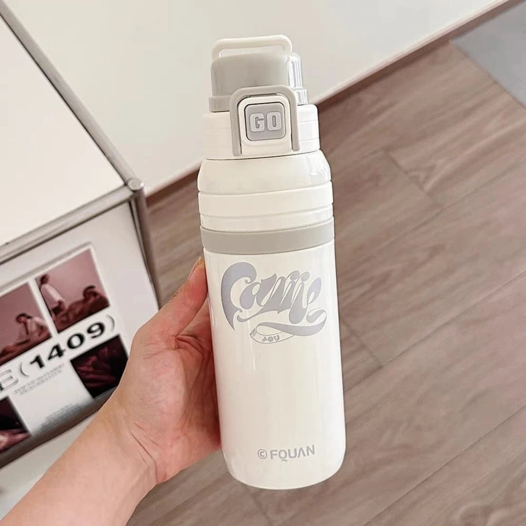 NIYO TOYS White Sipper Bottle with Convenient Handle for Easy Hydration on the Go