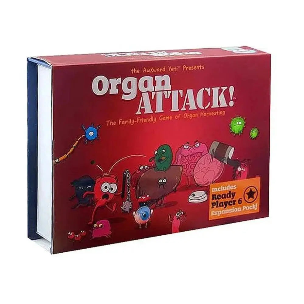 Fun organ attack board game by Niyo Toys featuring colorful characters and expansion pack for family-friendly play