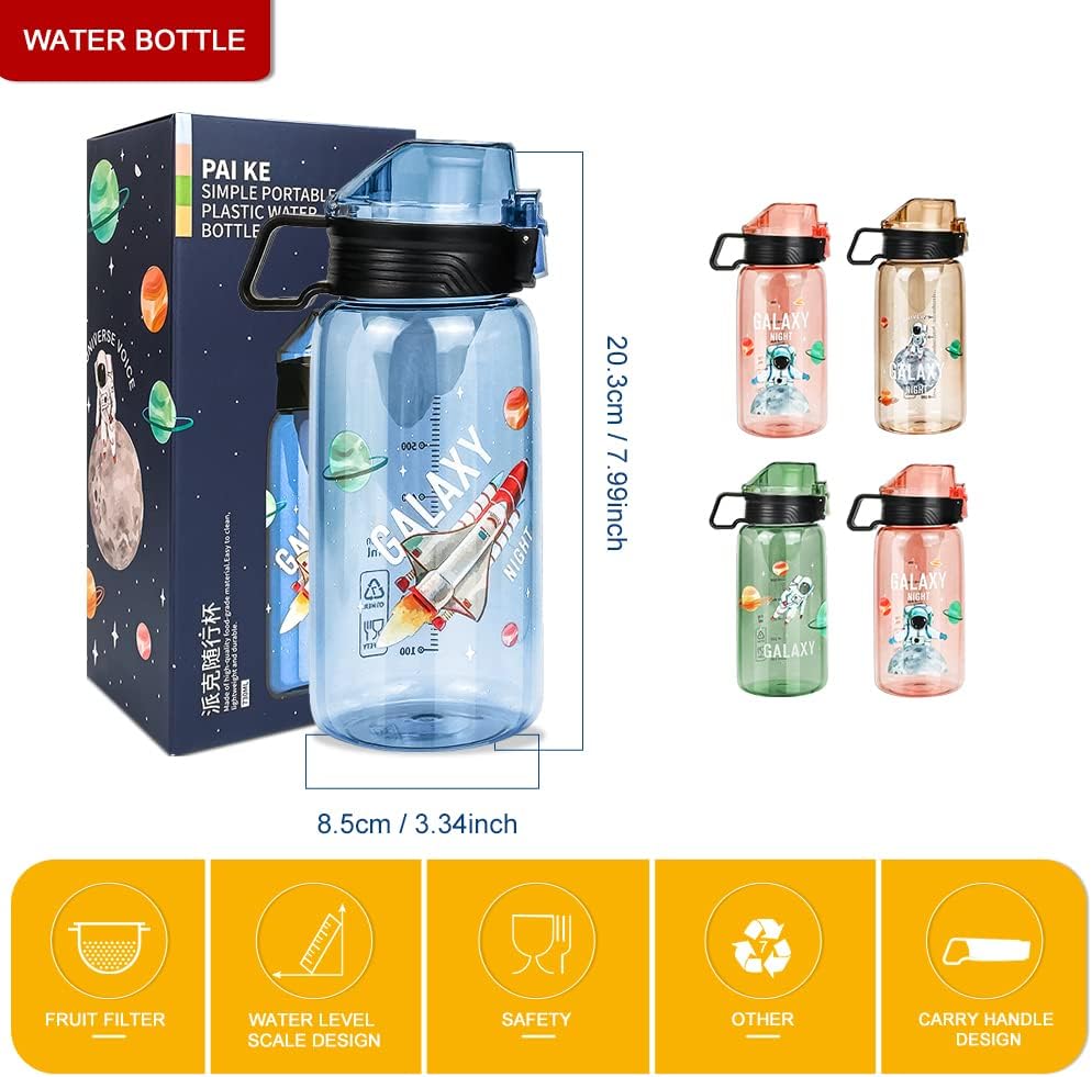 NIYO TOYS Galaxy Water Bottle with Carry Handle and Scale Design for Easy Hydration