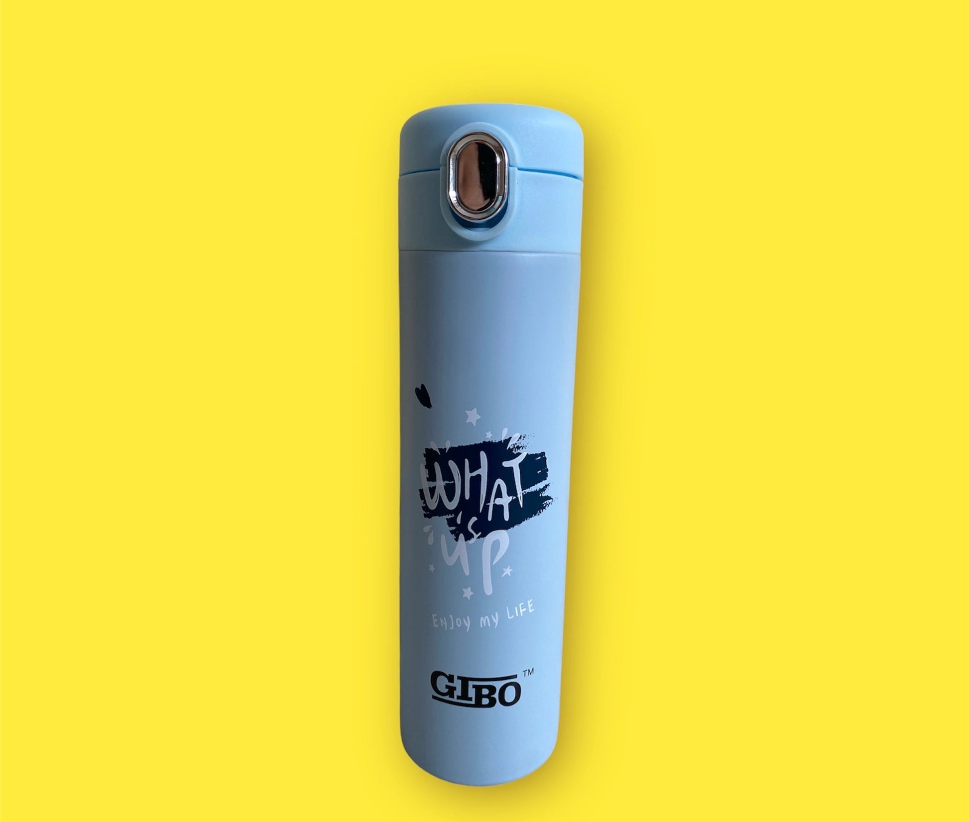NIYO TOYS 500 ml insulated bottle in blue with a fun graphic design for everyday hydration