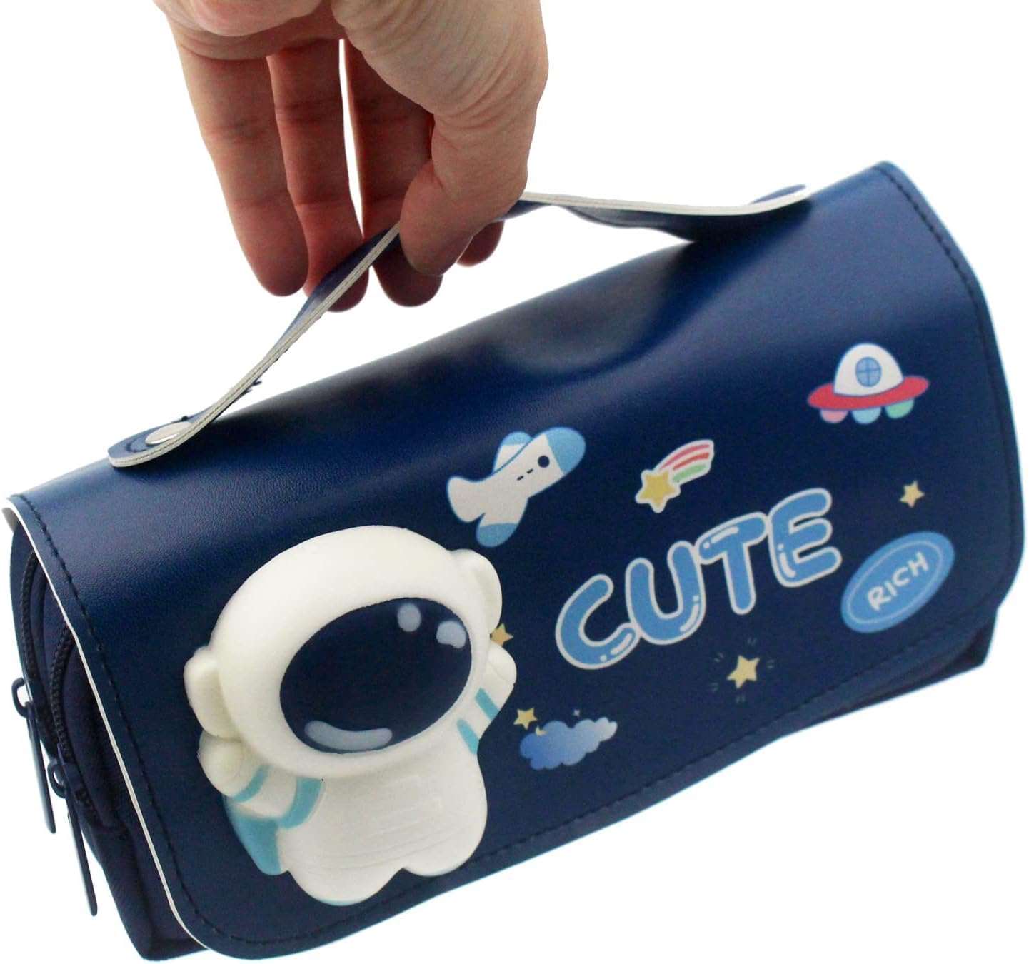 NIYO TOYS Kids Pencil Case with Cute Astronaut Design and Colorful Space Theme