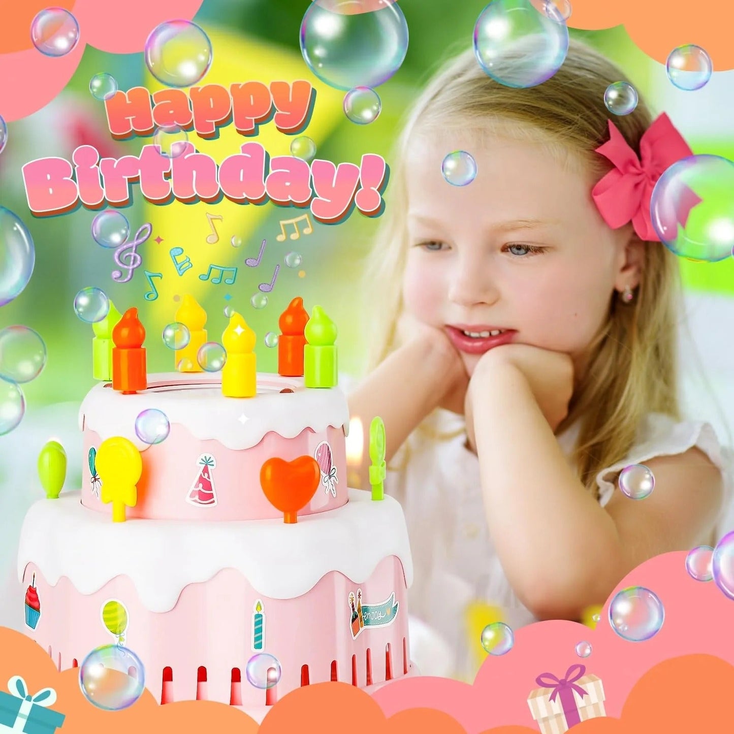 Magical Birthday Cake Automatic Bubble Machine NIYO TOYS