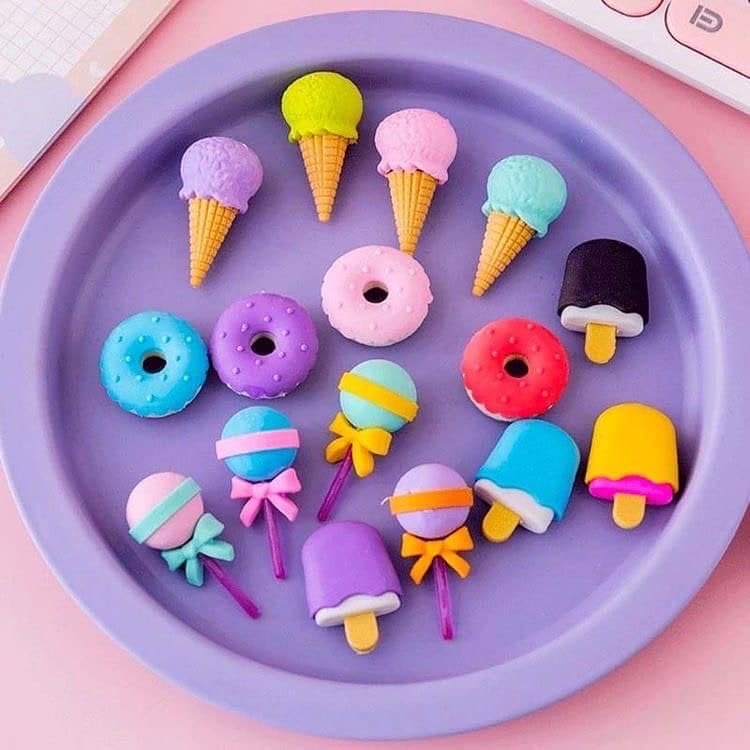 Cute Food-Themed Eraser Set (8Pcs) Cute Eraser Donut Ice Cream NIYO TOYS