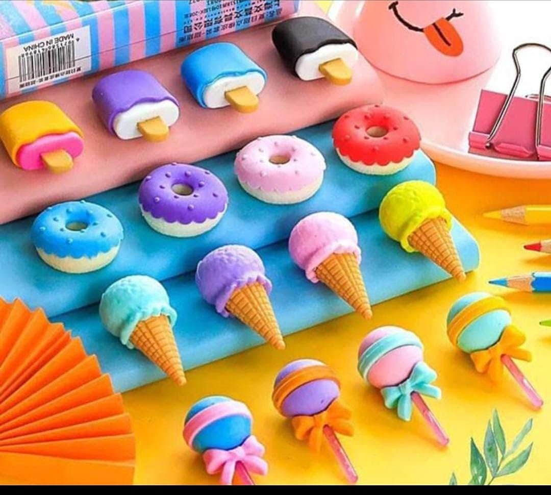 Cute Food-Themed Eraser Set (8Pcs) Cute Eraser Donut Ice Cream NIYO TOYS