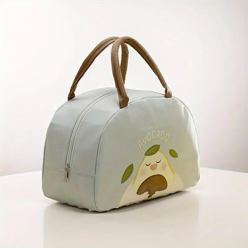 NIYO TOYS Insulated bag for lunch in light green with cute avocado design, perfect for kids