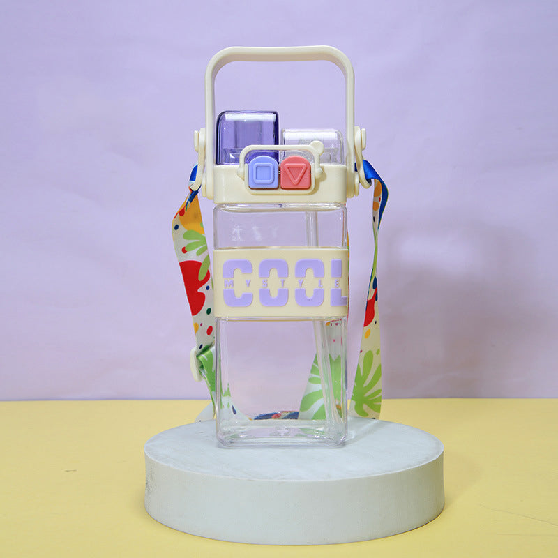 NIYO TOYS 2 in 1 kids water bottle with colorful strap and playful design for hydration on the go