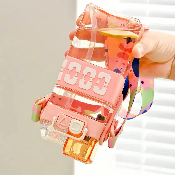 NIYO TOYS 2 in 1 kids water bottle with colorful design and detachable handle for active children